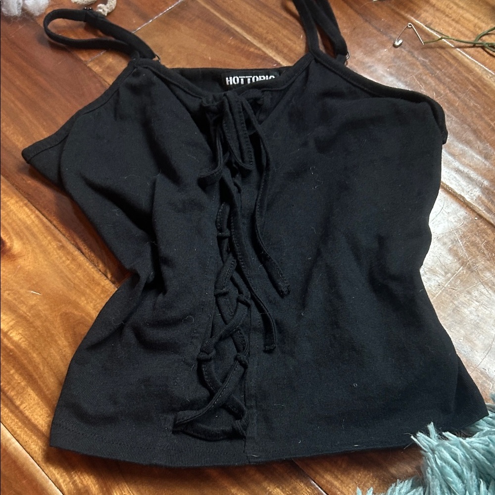 Hot Topic Black Lace-Up Camisole